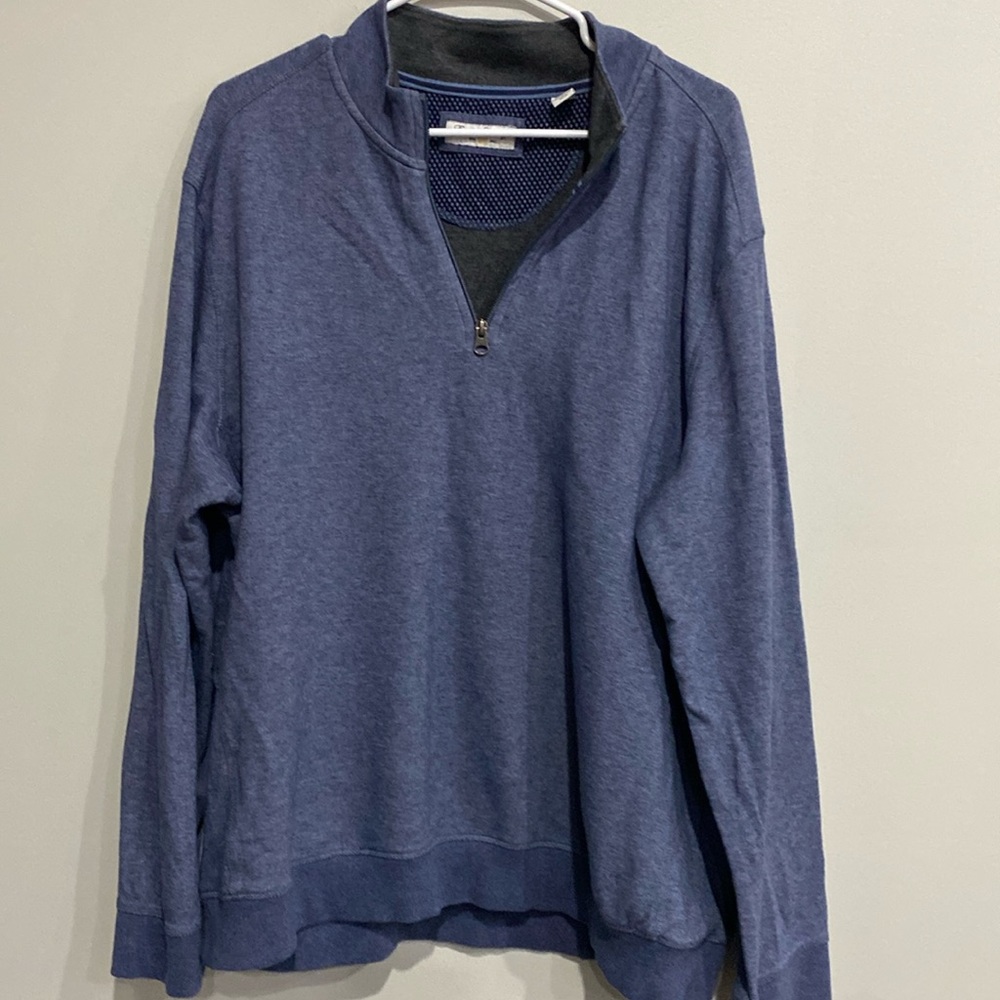 English laundry men’s blue quarter zip lightweight sweatshirt